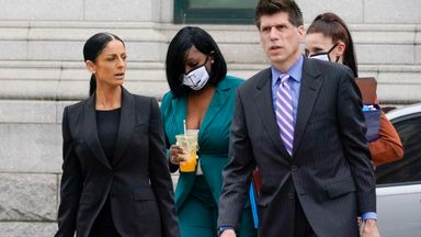 R Kelly's attorneys Nicole Becker and Thomas Farinella outside Brooklyn Federal court for opening statements in the R&B star's long-anticipated federal trial. Pic: AP Photo/Mary Altaffer      